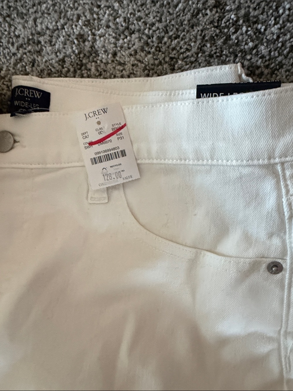 J. Crew White Wide-Leg Petite Jeans - Picture 2 of 3